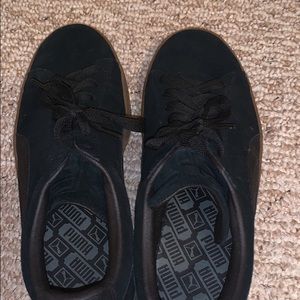 All black puma suede shoes